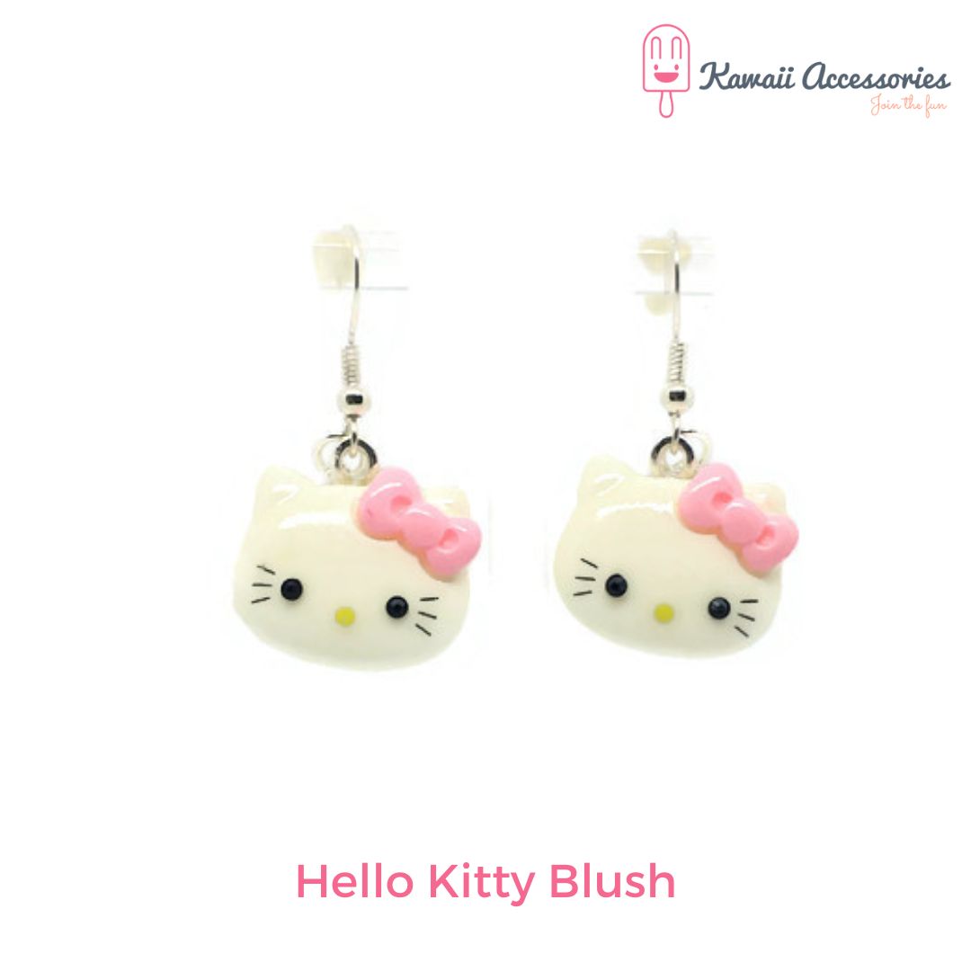 Oorbellen - verzilverd en met o.a. hars bedels - Kawaii style