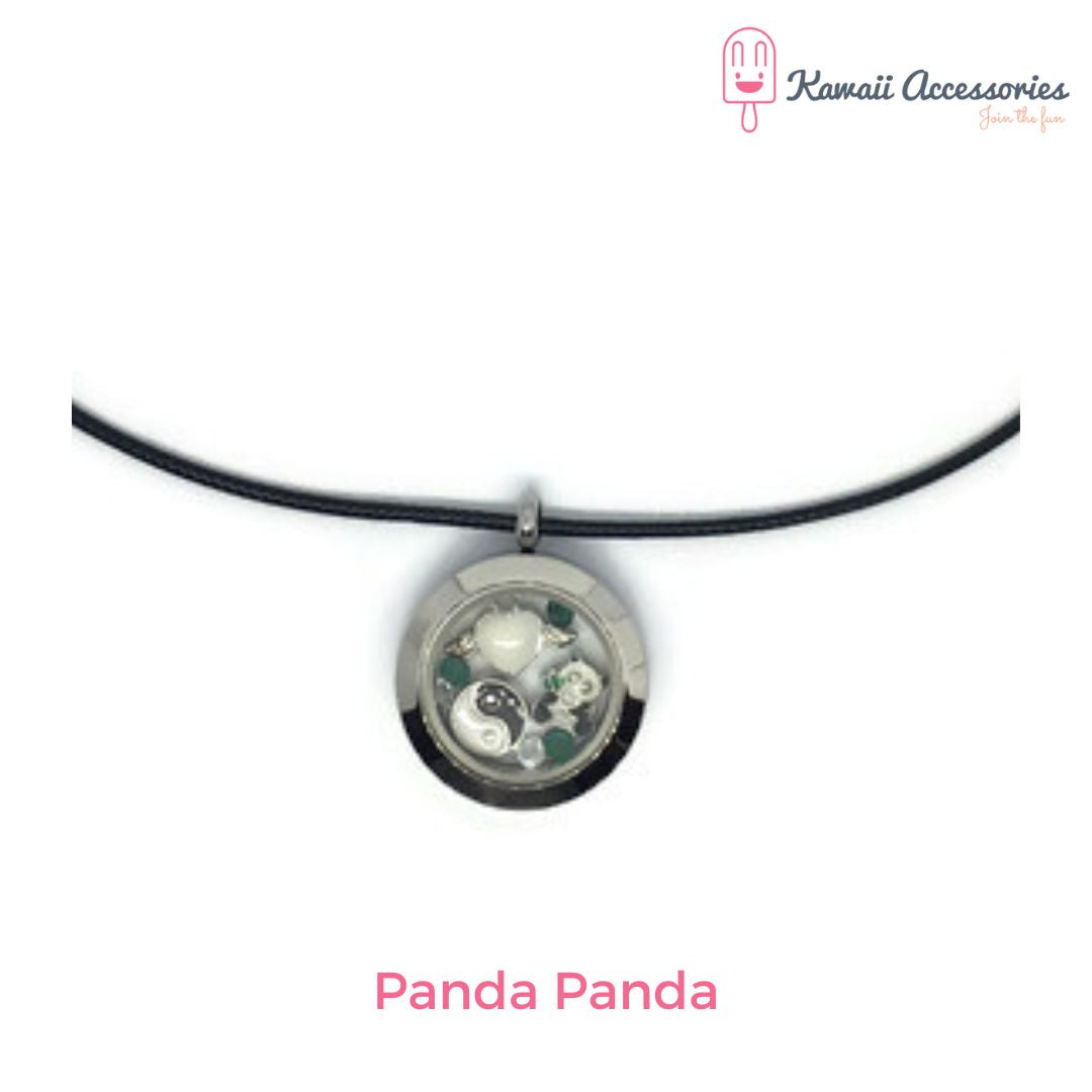 Medaillon ketting - locket gevuld met floating charms - Kawaii thema's