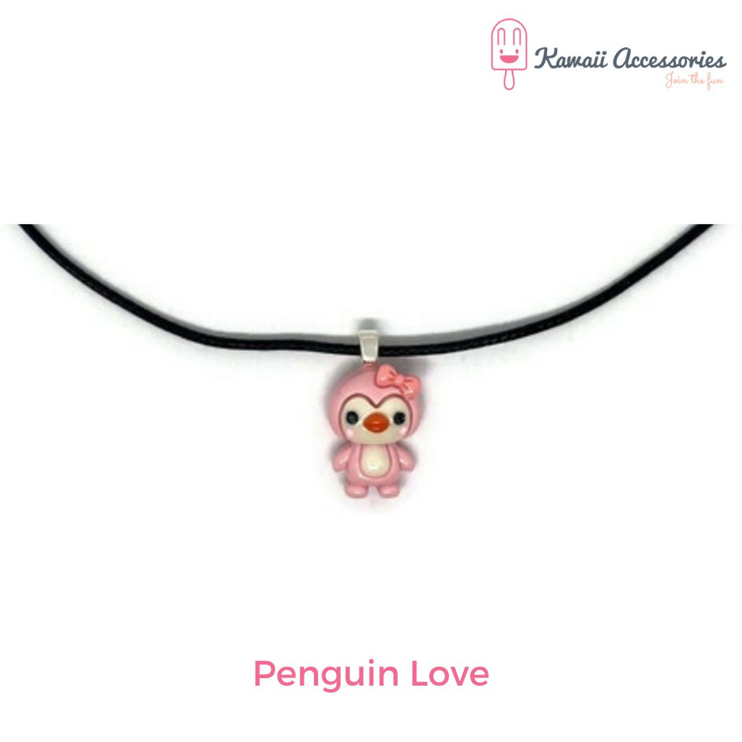 Ketting - verzilverde hangers met hars bedel - Kawaii styles