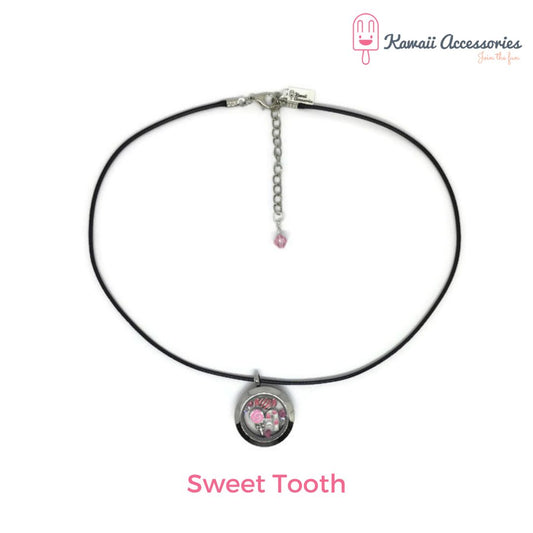 Medaillon ketting - locket gevuld met floating charms - Kawaii thema's