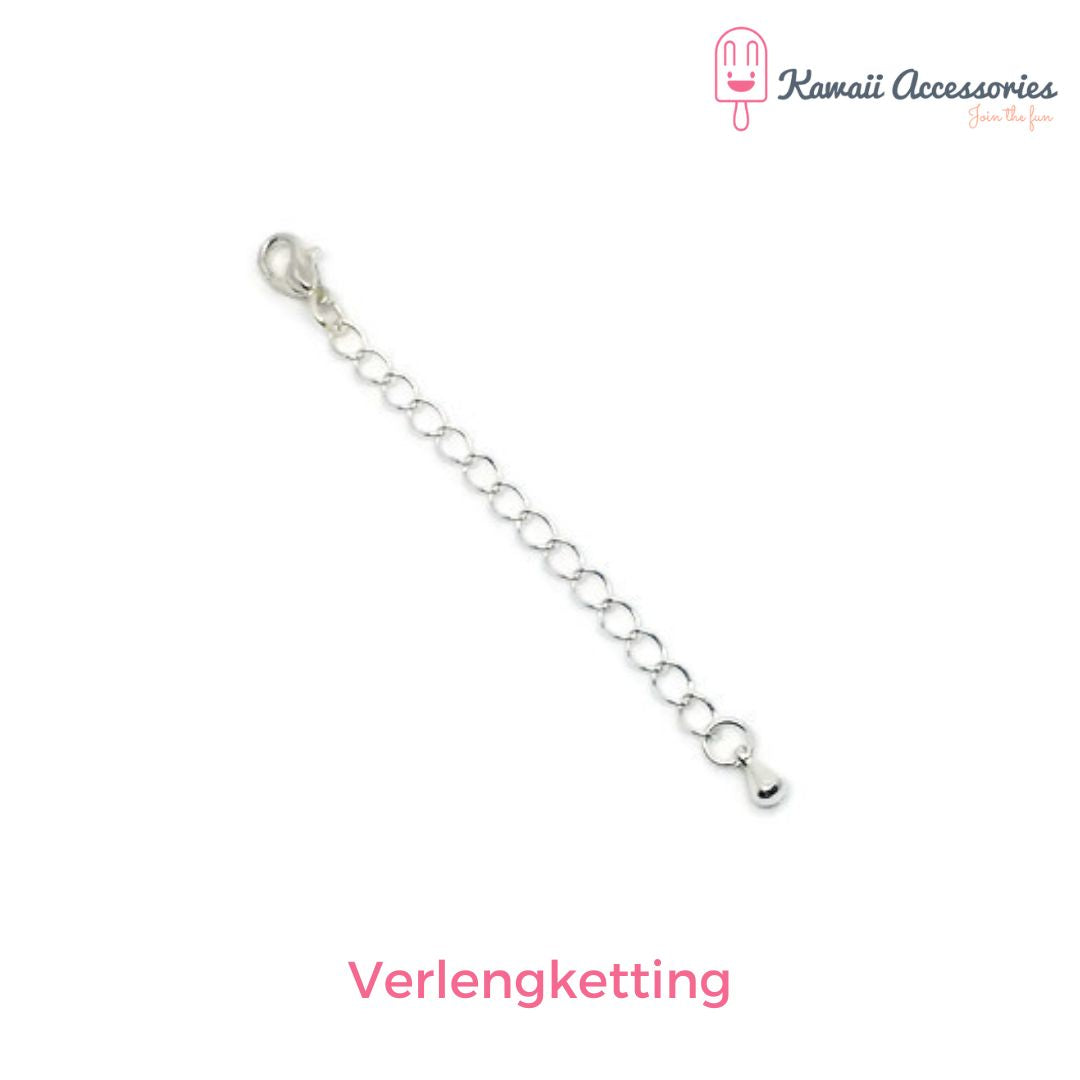 Bedelarmband - verzilverd met RVS bedels - Kawaii thema's