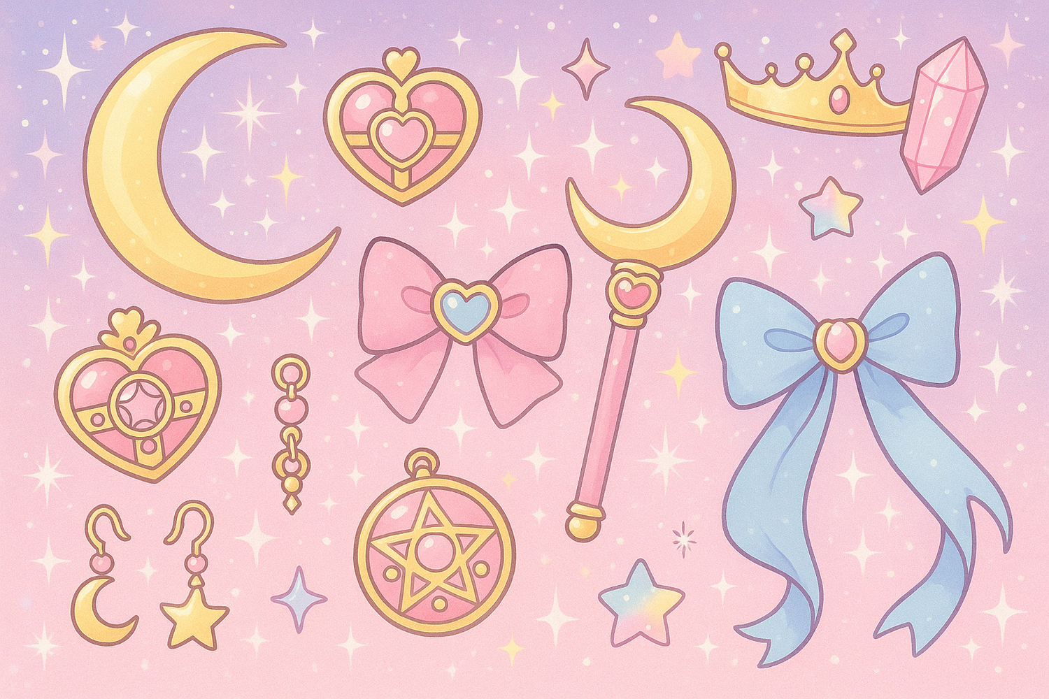 Handgemaakte Sailor Moon sieraden en accessoires met kristallen