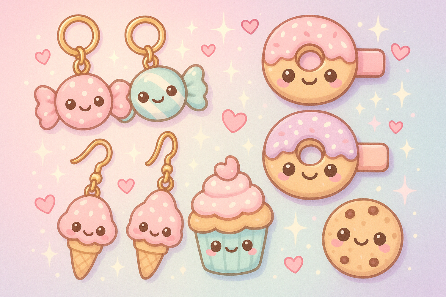 Handgemaakte Sweet Tooth sieraden en accessoires met snoepjes design