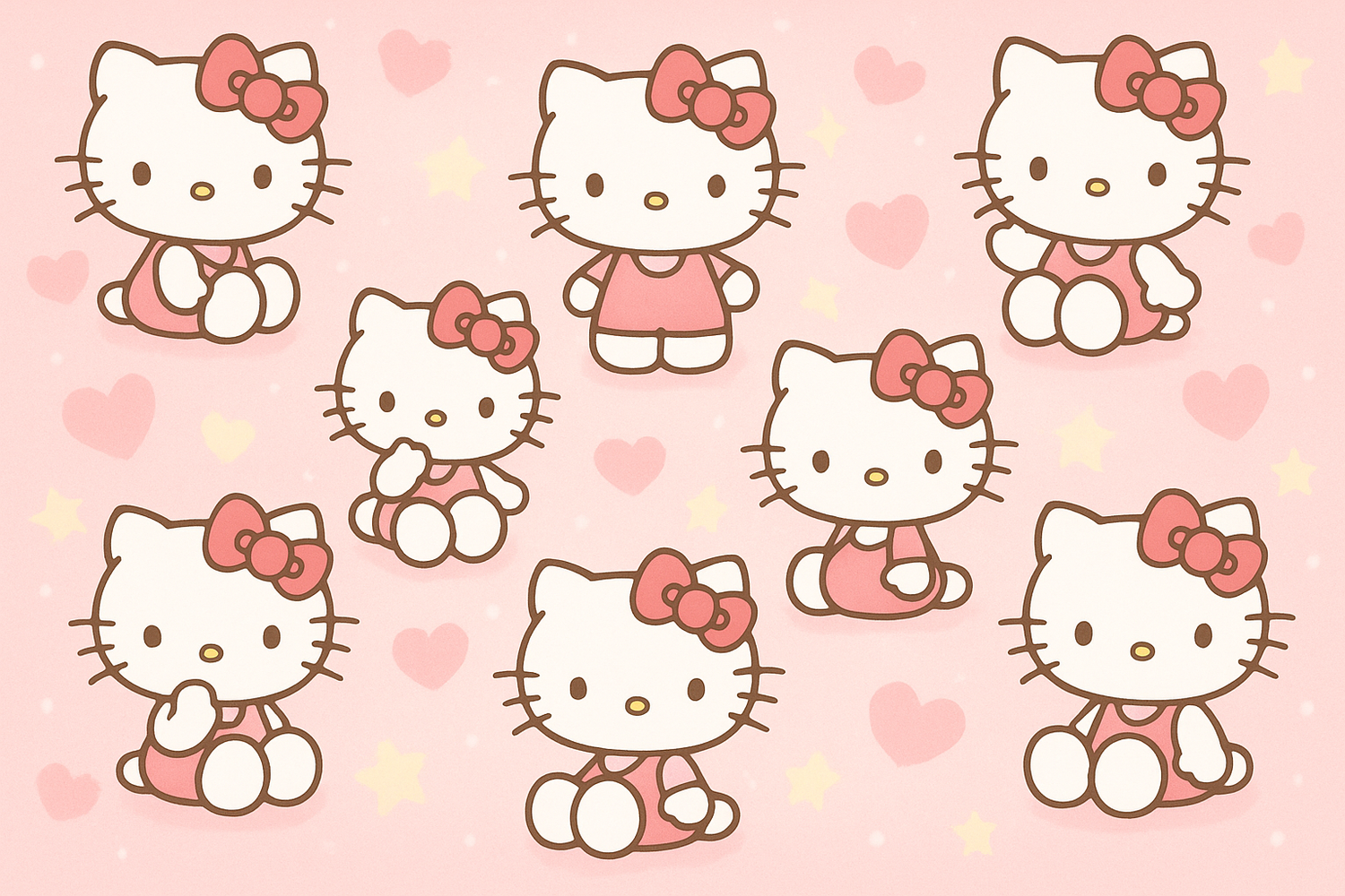 Handgemaakte Hello Kitty sieraden met uniek design van kat, appel en beer vriendjes