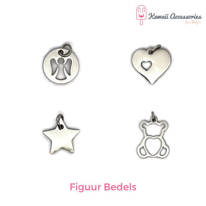 Medaillon armband - locket gevuld met floating charms - Kawaii thema's