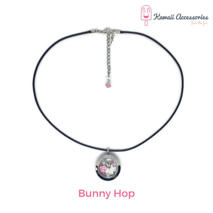 Medaillon ketting - locket gevuld met floating charms - Kawaii thema's