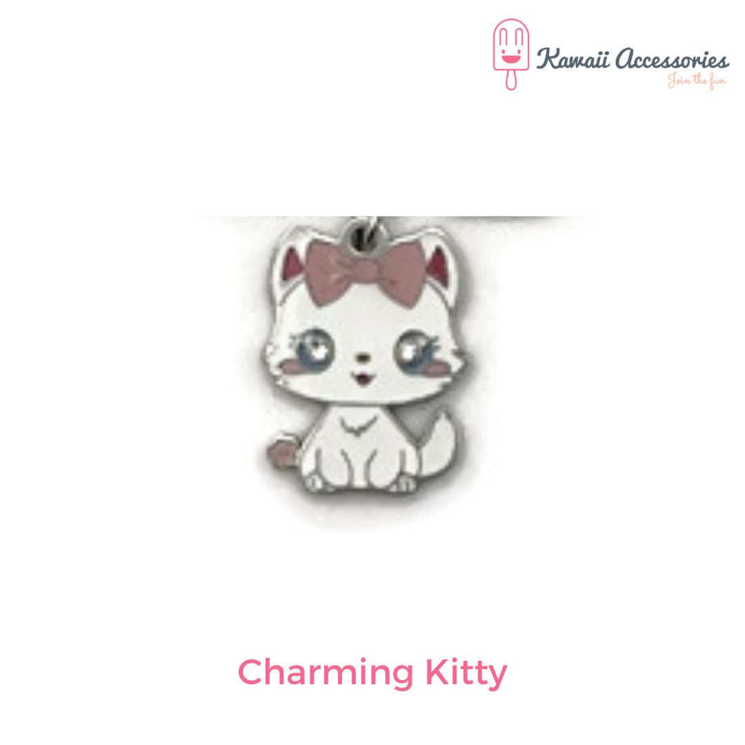 Choker - leer met RVS bedel - Kawaii style