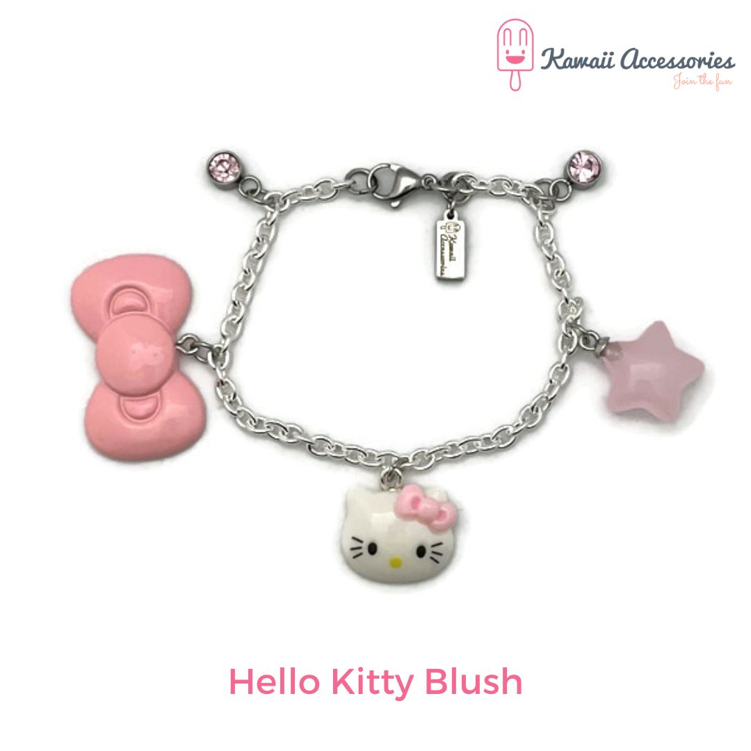 Bedelarmband - verzilverd met hars bedels - Kawaii thema's