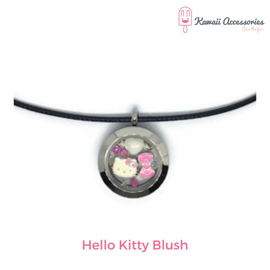 Medaillon ketting - locket gevuld met floating charms - Kawaii thema's