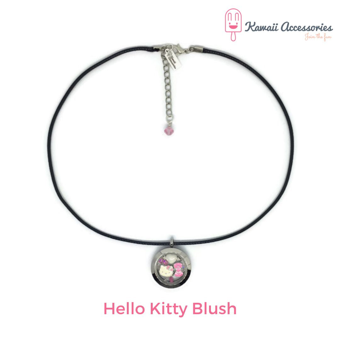 Medaillon ketting - locket gevuld met floating charms - Kawaii thema's