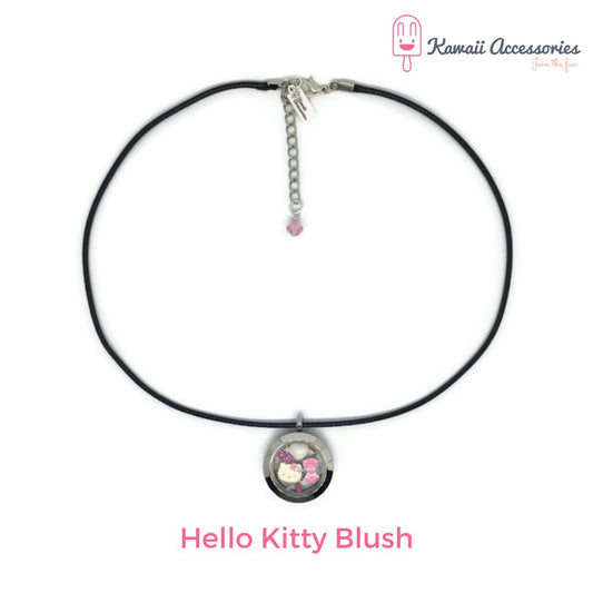 Medaillon ketting - locket gevuld met floating charms - Kawaii thema's