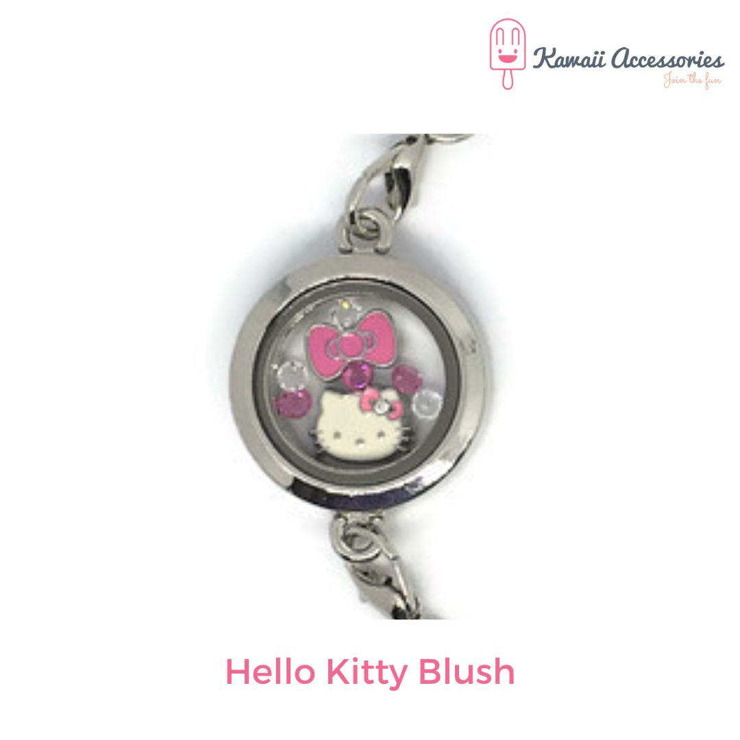 Medaillon armband - locket gevuld met floating charms - Kawaii thema's