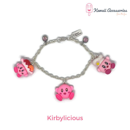 Bedelarmband - verzilverd met hars bedels - Kawaii thema's