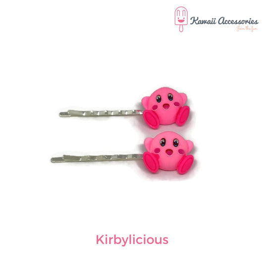 Haarspeldjes - verzilverd met hars figuurtjes - kawaii karakters