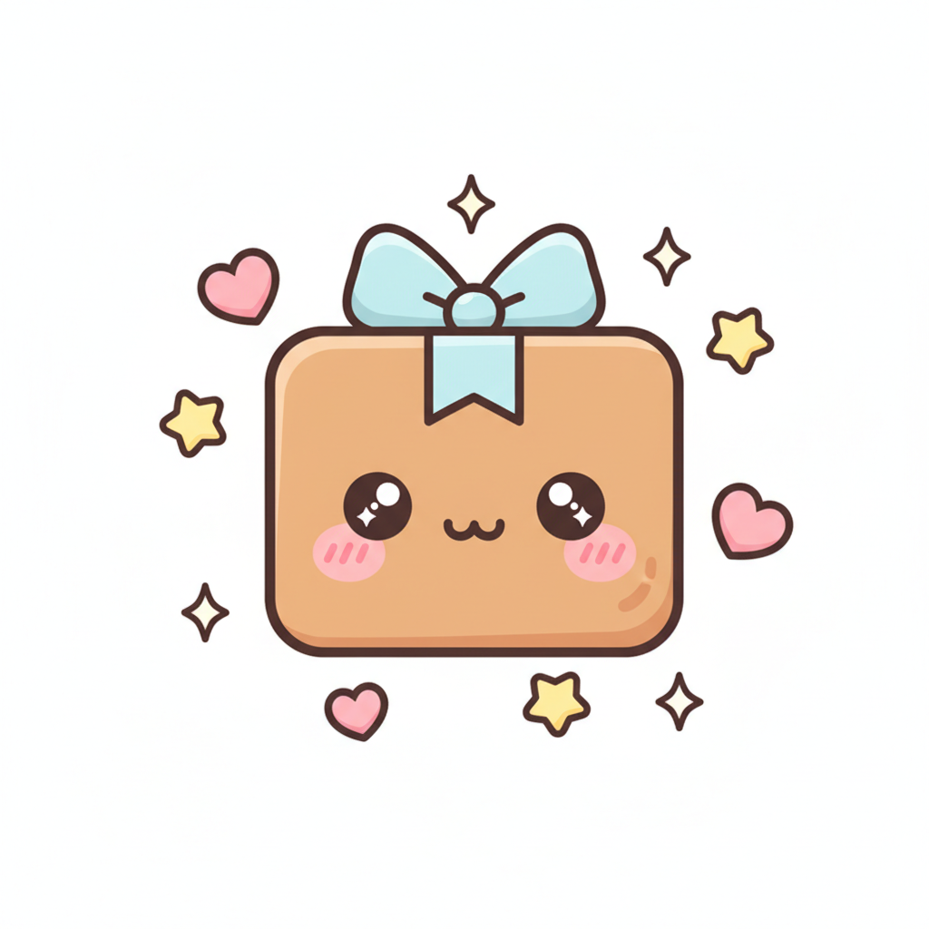 klein icoontje voor gratis verzending in kawaii style met een witte achtergrond