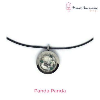 Medaillon ketting - locket gevuld met floating charms - Kawaii thema's