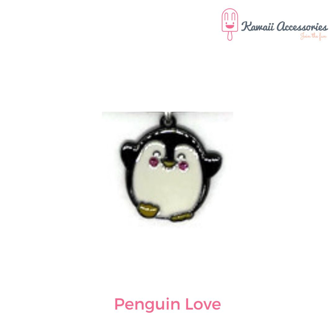 Choker - leer met RVS bedel - Kawaii style