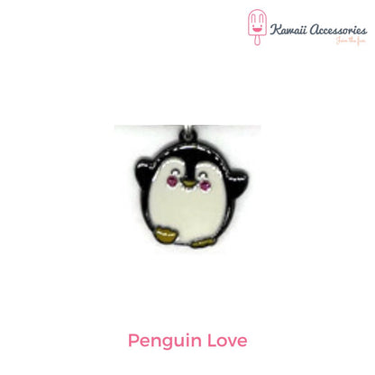 Choker - leer met RVS bedel - Kawaii style