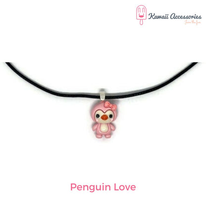 Ketting - verzilverde hangers met hars bedel - Kawaii styles