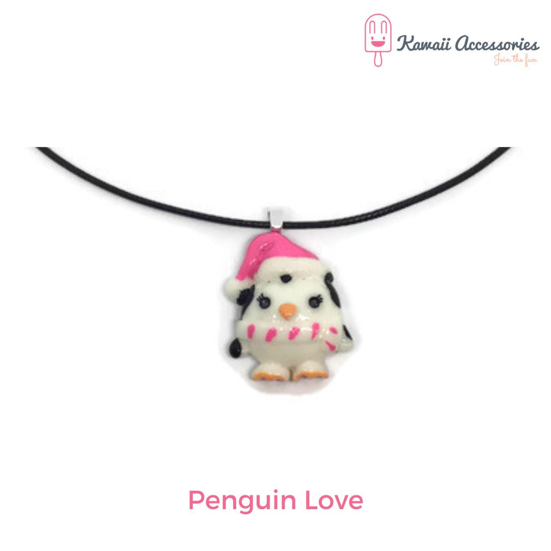 Ketting - verzilverde hangers met hars bedel - Kawaii styles