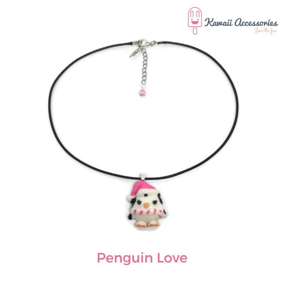 Ketting - verzilverde hangers met hars bedel - Kawaii styles