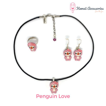 Sieradensets - verzilverd met hars bedels - kawaii thema