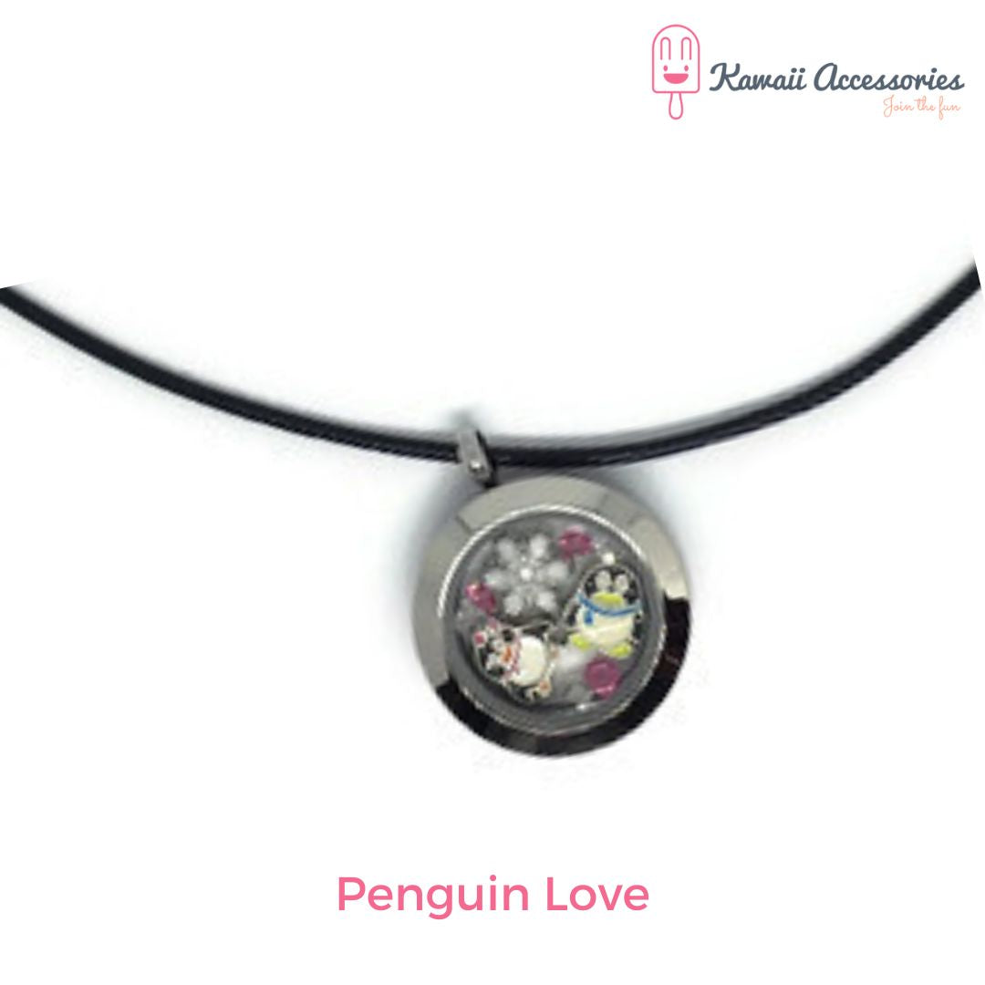 Medaillon ketting - locket gevuld met floating charms - Kawaii thema's