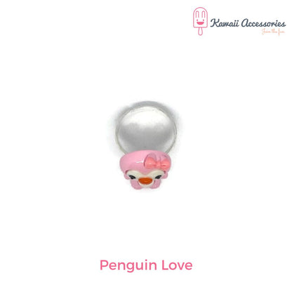 Ringen - verzilverd en verstelbaar - kawaii karakters