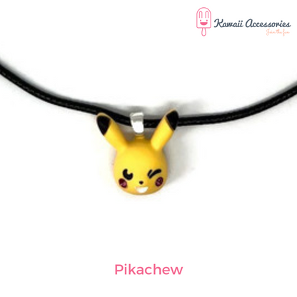 Ketting - verzilverde hangers met hars bedel - Kawaii styles