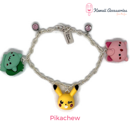 Bedelarmband - verzilverd met hars bedels - Kawaii thema's
