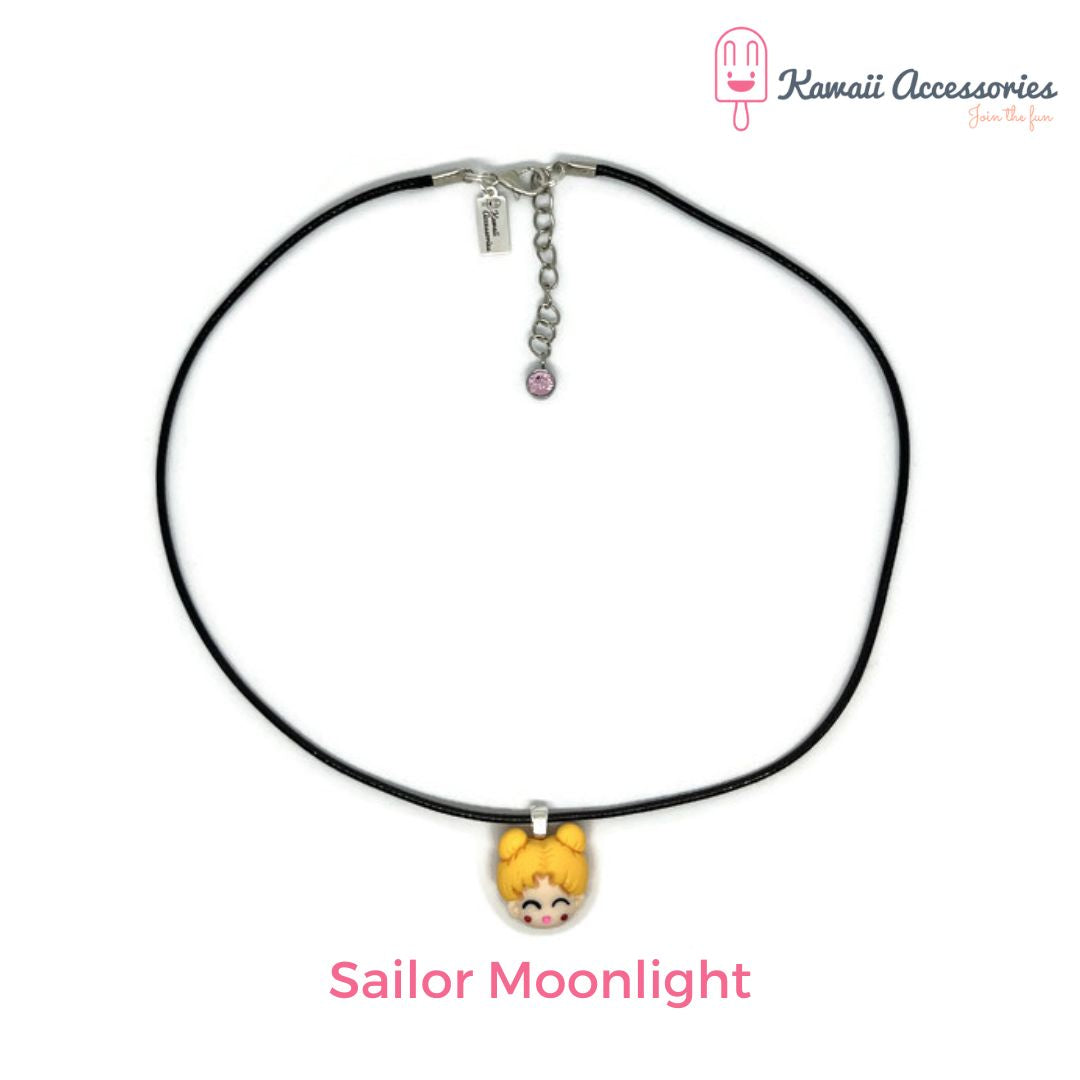 Ketting - verzilverde hangers met hars bedel - Kawaii styles