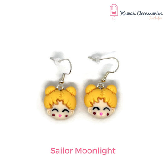 Oorbellen - verzilverd en met o.a. hars bedels - Kawaii style