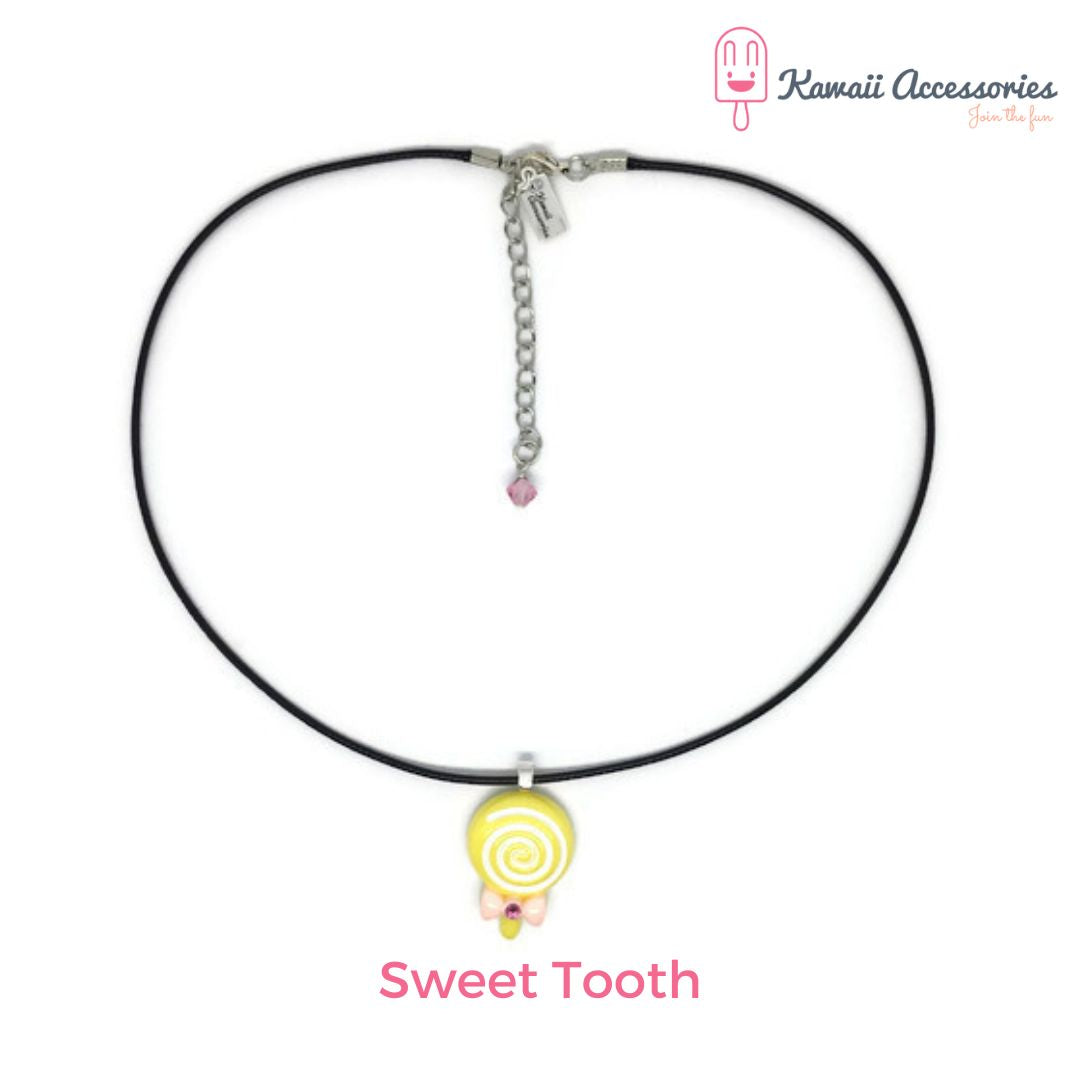 Ketting - verzilverde hangers met hars bedel - Kawaii styles