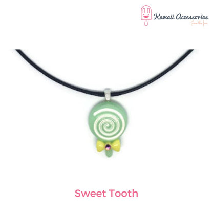 Ketting - verzilverde hangers met hars bedel - Kawaii styles