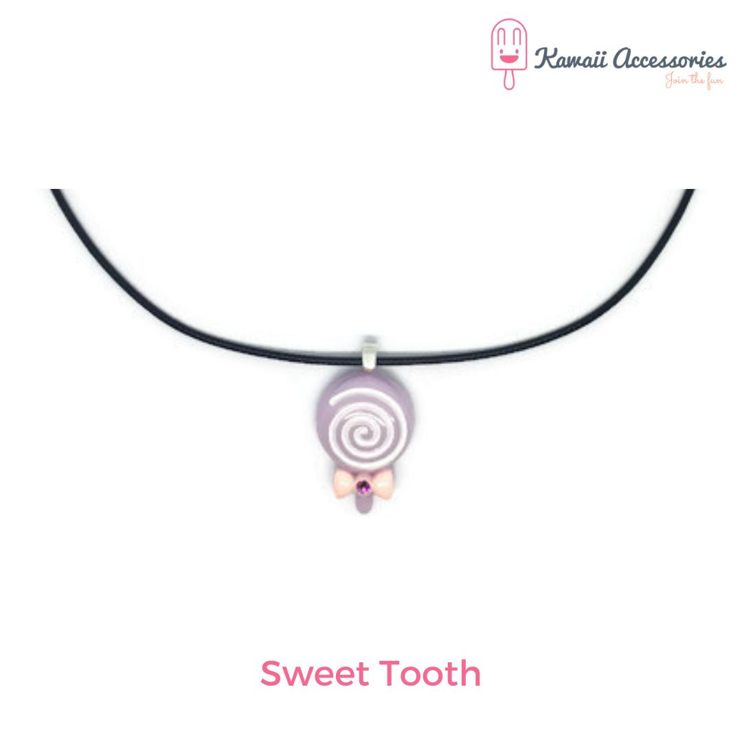 Ketting - verzilverde hangers met hars bedel - Kawaii styles