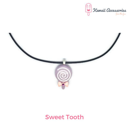 Ketting - verzilverde hangers met hars bedel - Kawaii styles